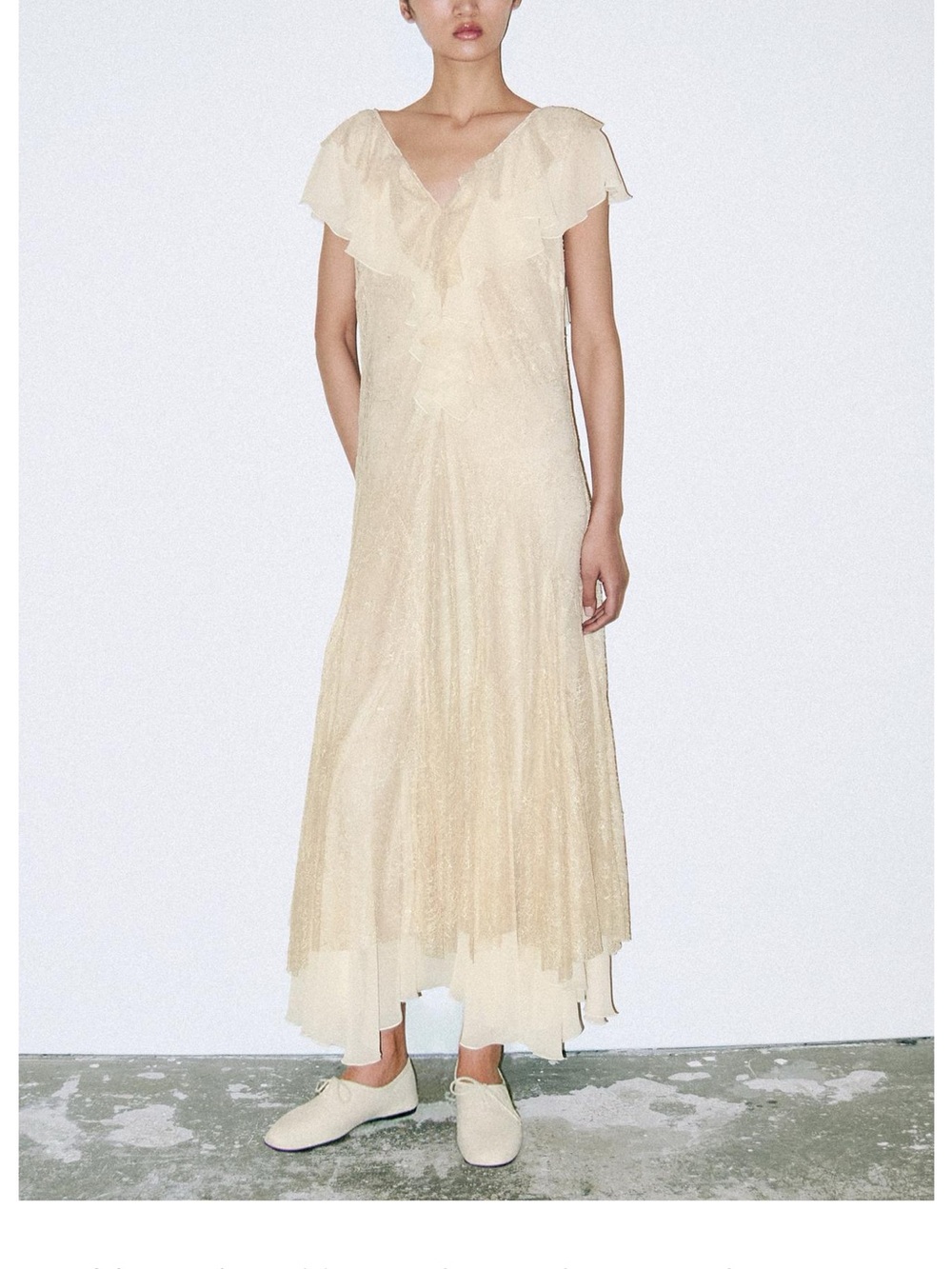 ZARA LACE RUFFLED DRESS ZW COLLECTION
